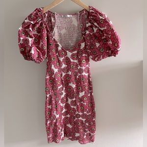 Zara puff sleeve floral dress